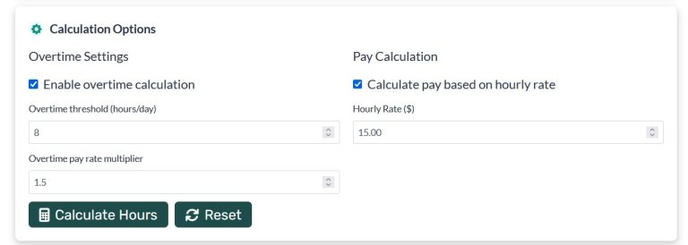 Time Card Calculator – Timesheet & Work Hours Calculator